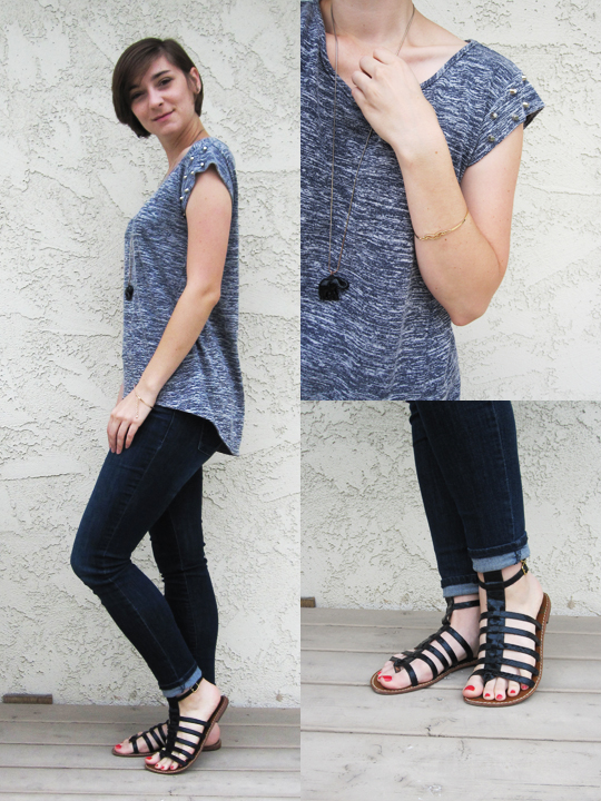 sandals on jeans